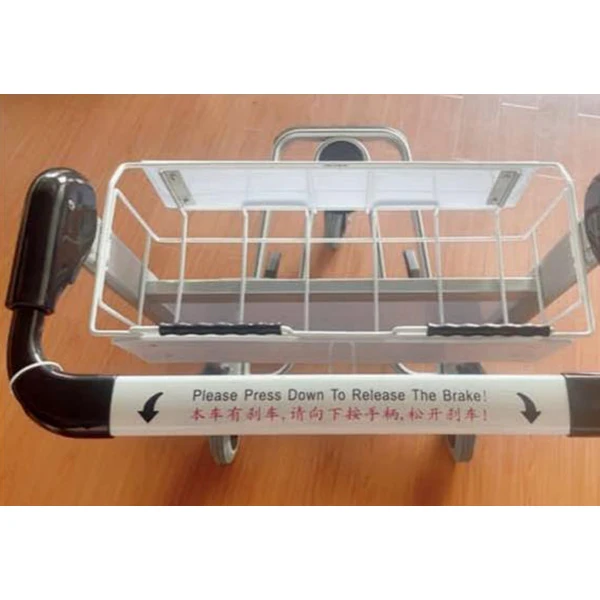 Hand Brake Airport Luggage Baggage Trolley Three Wheel Airport Passenger Luggage Trolley Stainless Steel Airport Trolley Cart