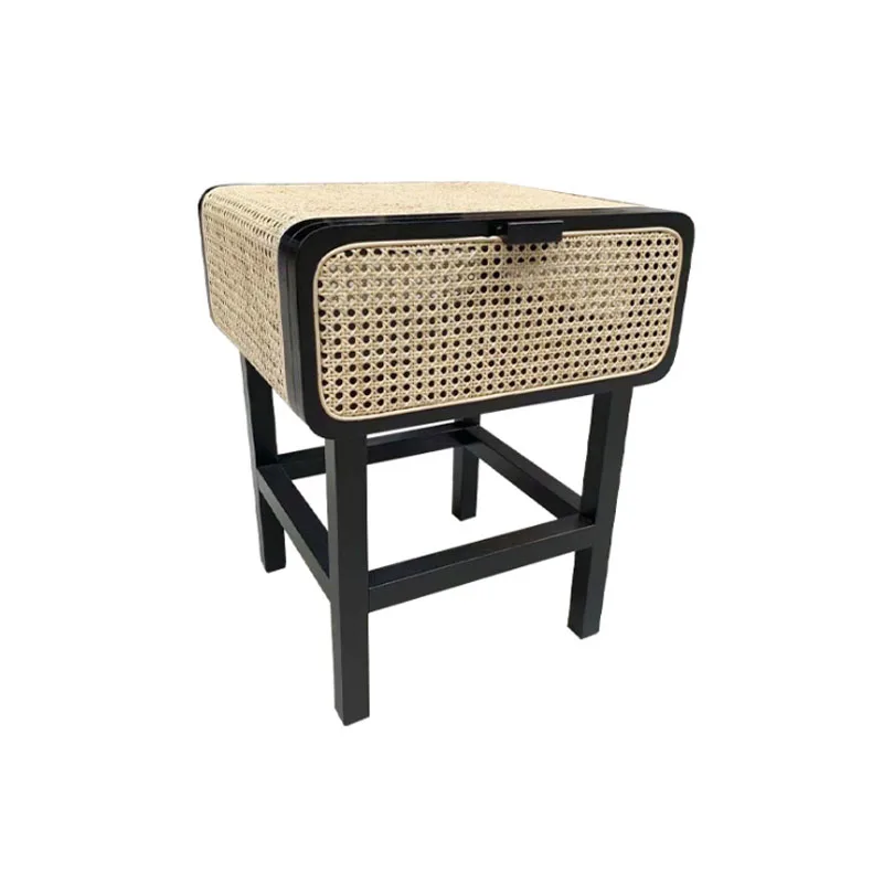 Мебель для спальни из ротанга на заказ, Декоративный ящик для хранения из ротанга, деревянный прикроватный столик из ясеня