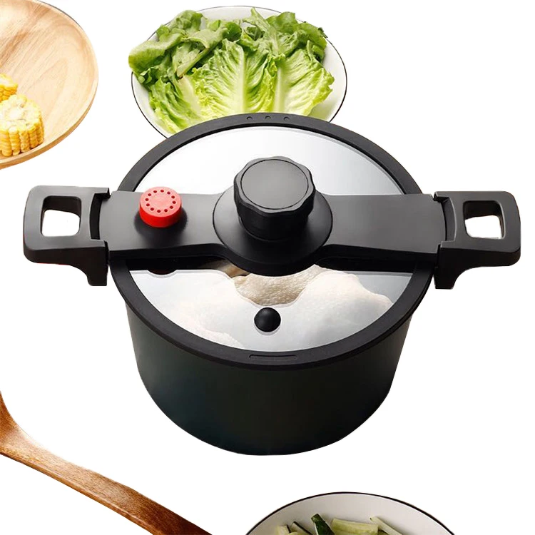 
Best Quality Multifunction Non Stick Induction Gas Universal Aluminium Low Pressure Cooker 