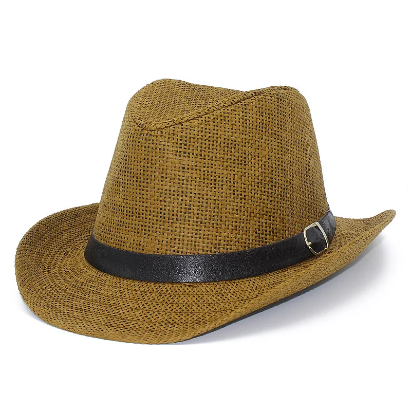 hot selling high quality summer roll along western cowboy beach hats for men women straw hat