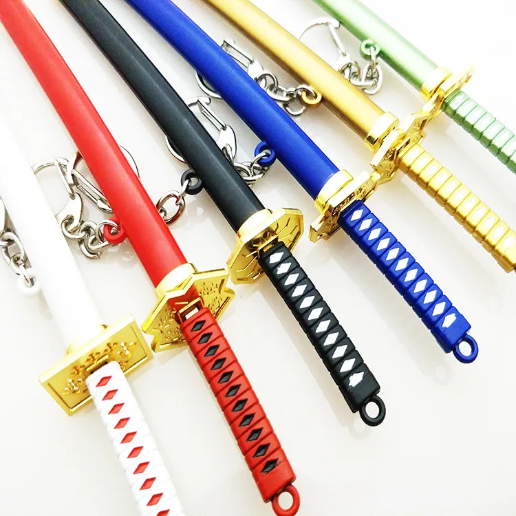Cross-Border Amazons Hot Sale Roronoa Zoro Japanese Anime Scabbard Weapon Model Keychain One Piece Zinc Alloy Key Ring
