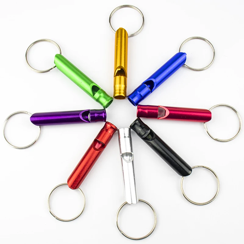 Factory wholesale custom multicolor aluminum alloy whistle cheerleader and outdoor safety whistle