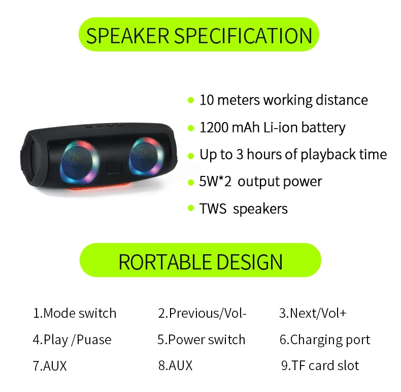 Original Mini Speaker  Portable Bluetooth Speaker Subwoofer Outdoor Stereo