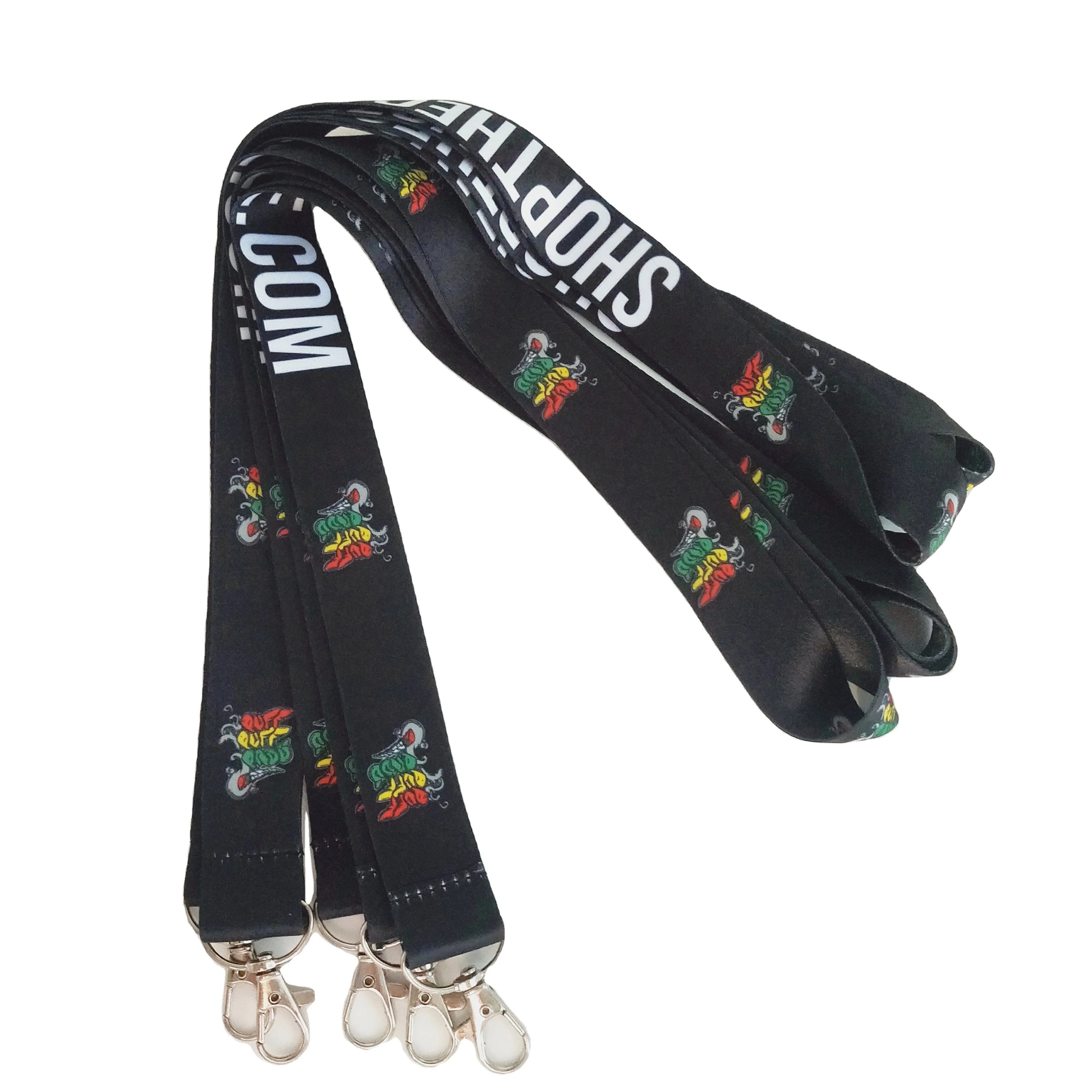 Promotional Adjustable Wrist Sublimation Woven Satin Card Holder Neck Anime Custom Logo Polyester Lanyard