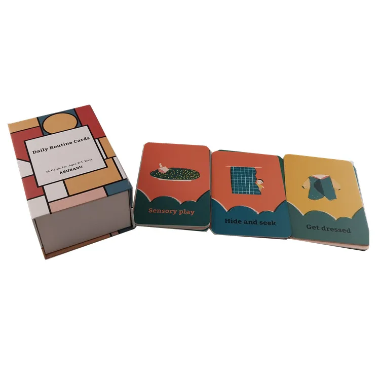 Custom Printing Alphabet Storage Study Educational Card Game Flip Baby Kids Game Flash Card