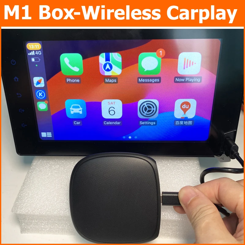 2024 Best seller 3 in 1 M1 Car Ai Box dongle 4+64GB QCM2290 Wireless Carplay Ai Box Android 11 Auto Smart GPS Lte 4G SIM card