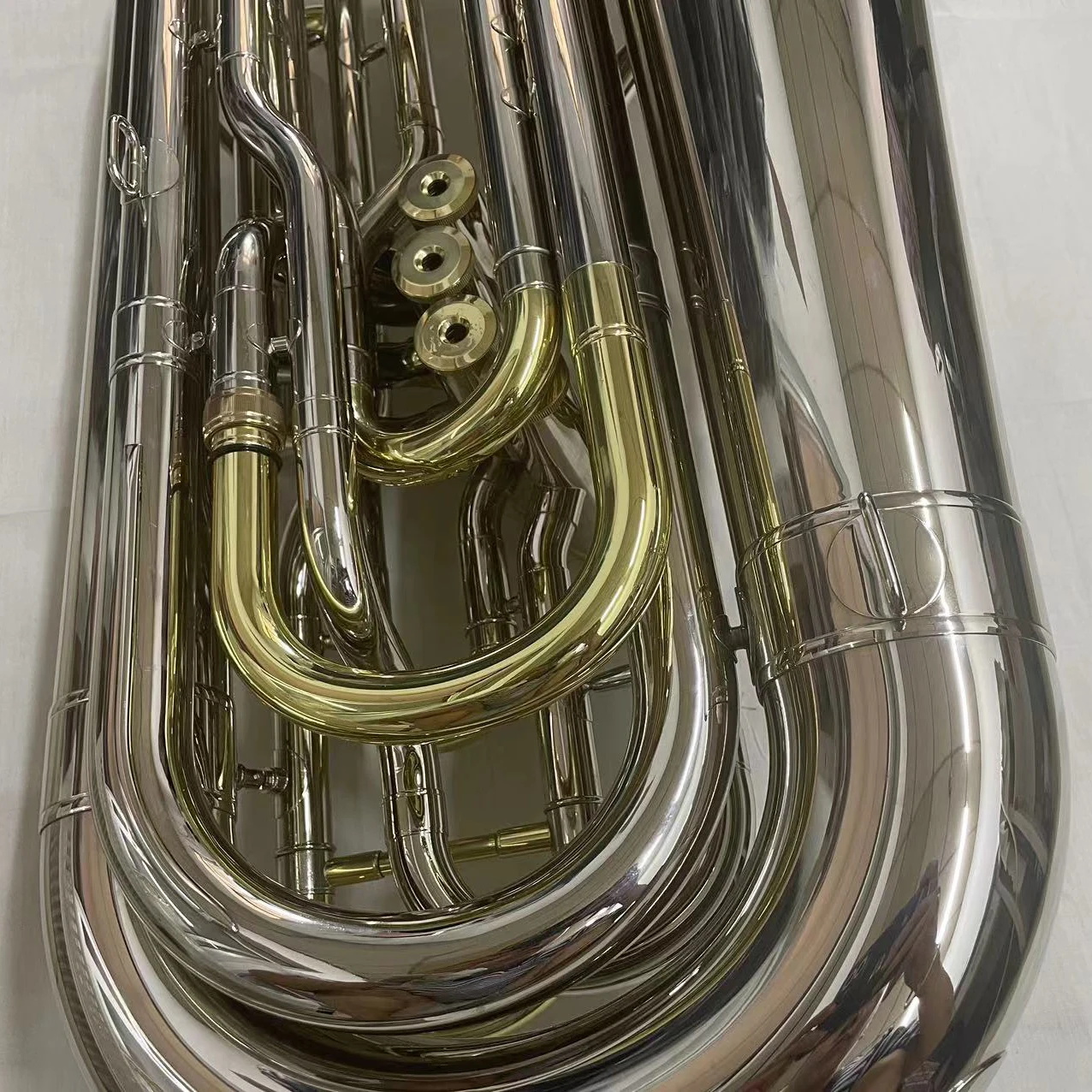 Manufacture production  Bb tuning nickel plated body 105 4 piston key model student tuba