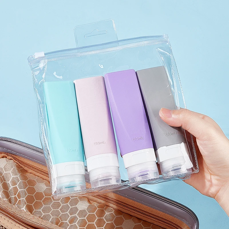38ml 60ml Squeezable Mini Travel Set Bpa Free Travel Accessories Cosmetic Bottle Silicone Toiletry Bottle For Travel