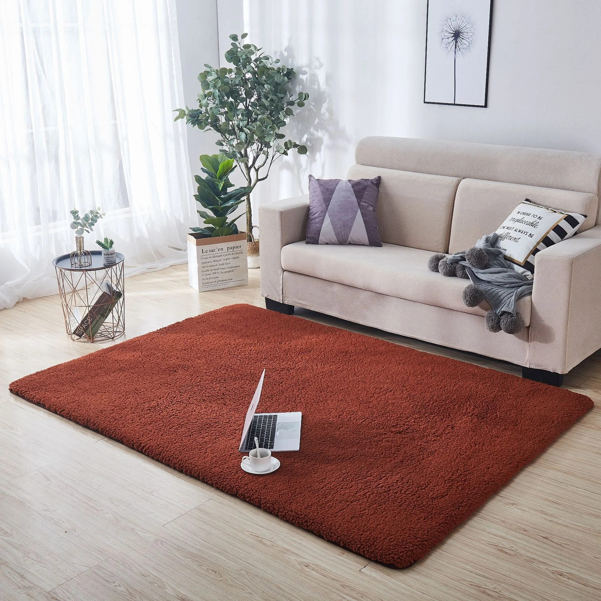 
Feather Style Design 100% Wool Hand Tufted Gun Carpet and Rug For Home Bedroom use 