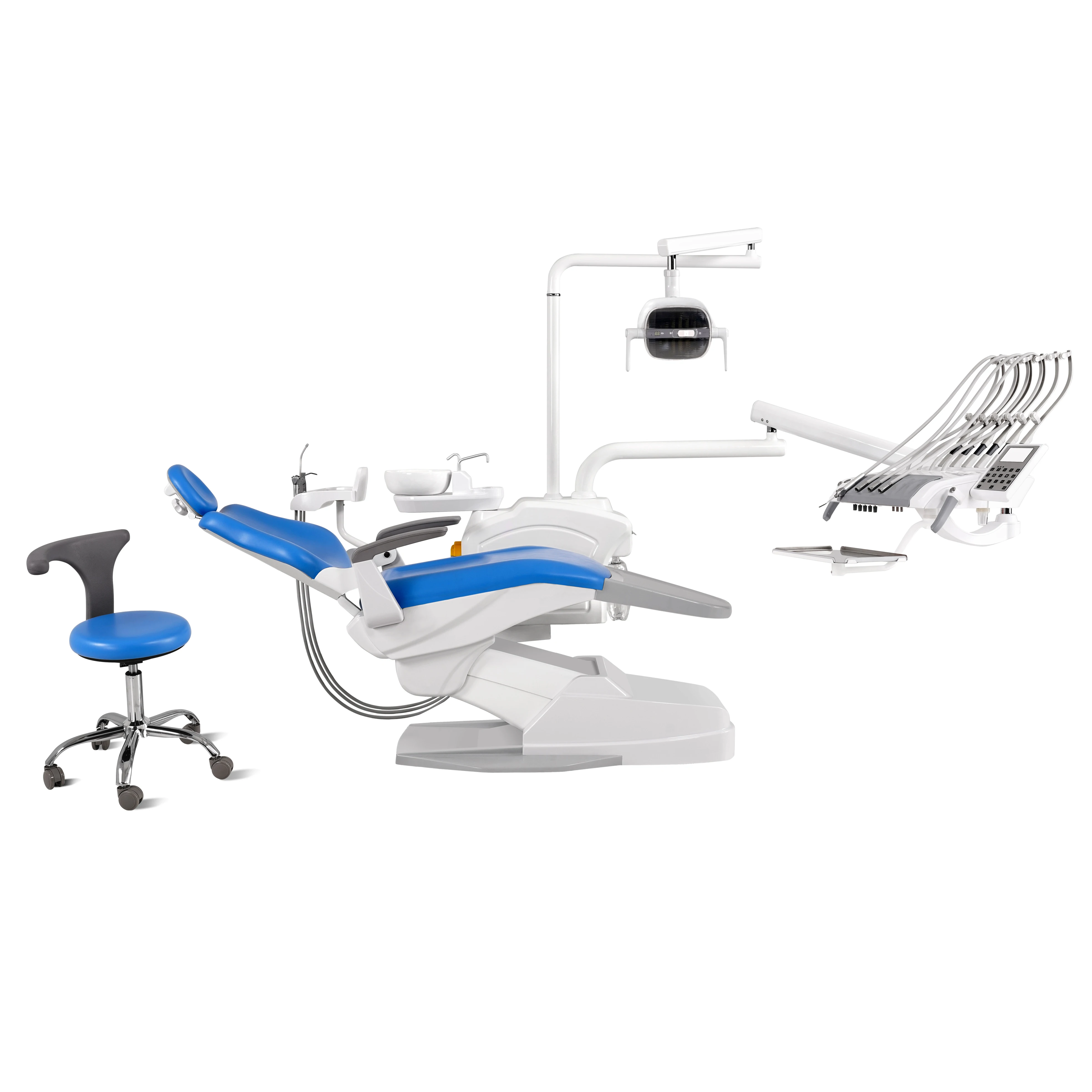 Cheap Top mounted foshan China dental chair set for sale silla dental cost dental chairs unit price dental unit dental equipment
