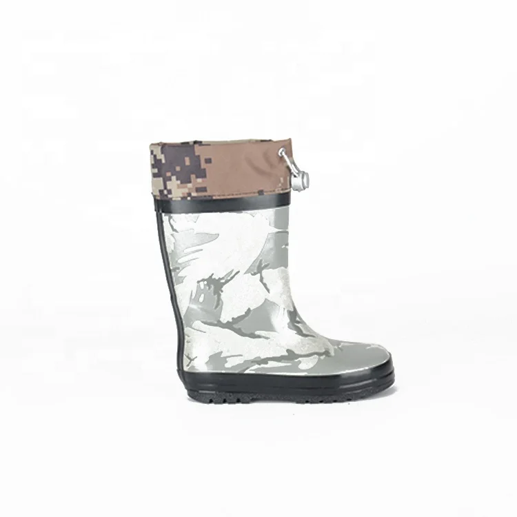 Custom Outdoor Newest Design Kids Silver Rain Boots Design Your Own Gumboots Rubber Rain Shoes
