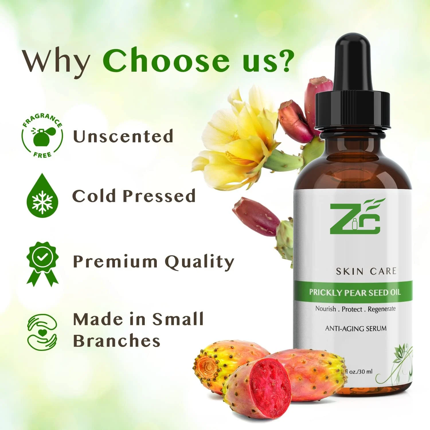 Wholesale Supply of 100% Natural Plant Based Oil Cactus Seed Oil for Skin and Hair Care Prickly Pear Cactus Seed Oil