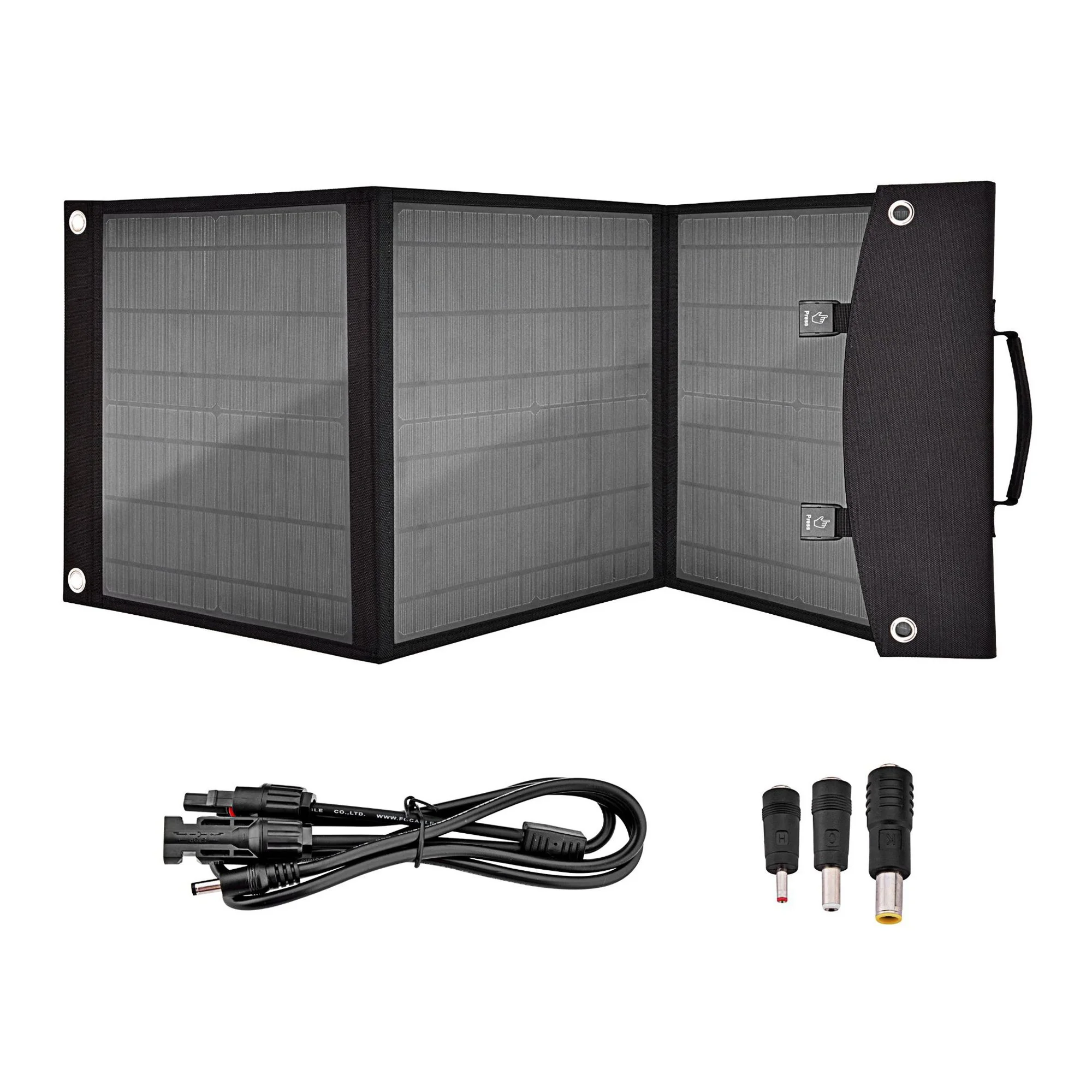 Portable outdoor foldable 60W solar panel charger for electronic