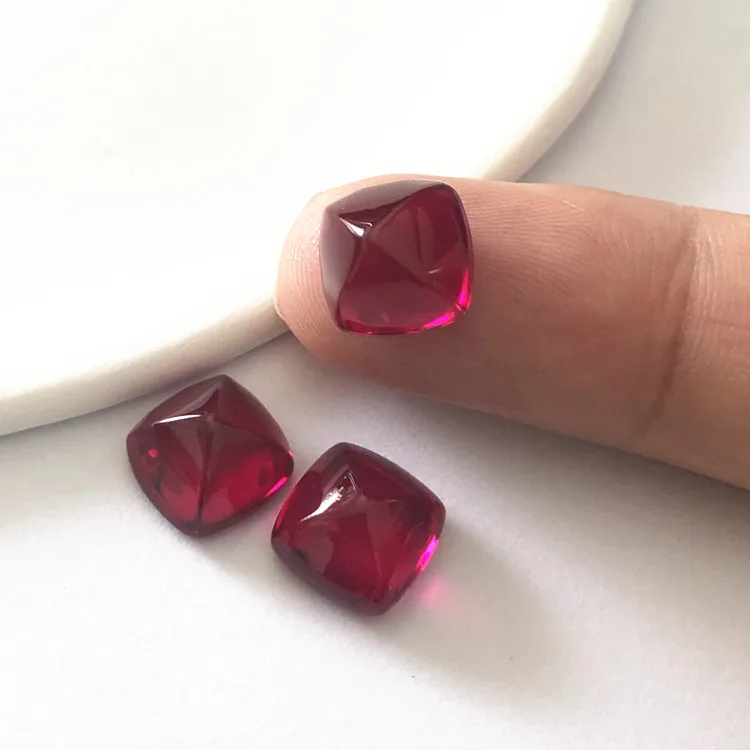 Roomy Loose Gemstone for jewelry making square ruby sugar loaf cabochon cut green gems blue sapphire stone