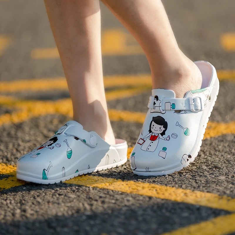 women print nurse shoes 2021 fashion wholesale custom medical slippers high quality waterproof
