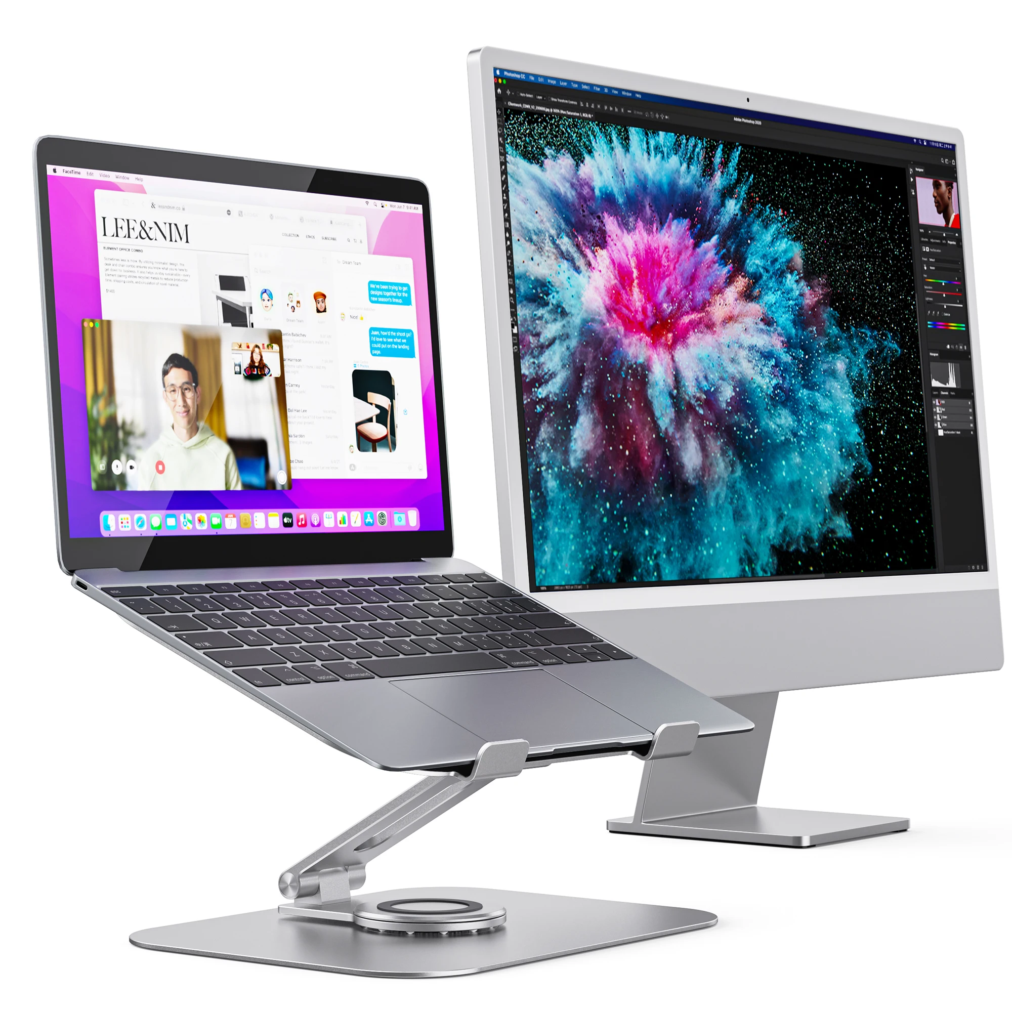 Boneruy Ergonomic Laptop Stand Desk Universal Aluminum Notebook Stand Adjustable Laptop Holder for Mac