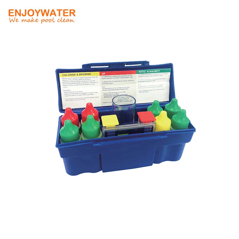 Wholesale Private Label Water Cleaning Accessories 6-Way Test Kit Water PH/CL/Total Hardness Pool Test Kit