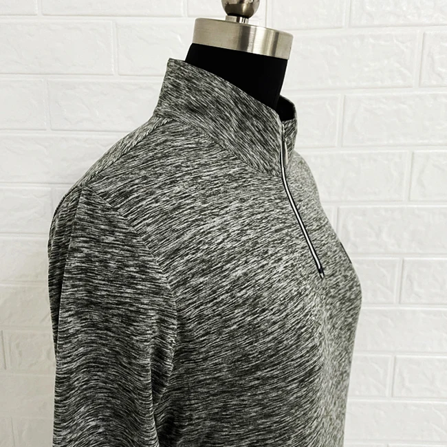 Horse Riding Grey Melange 88% Polyester 12% Elastane Base Layer Women Long Sleeve Equestrian Shirts