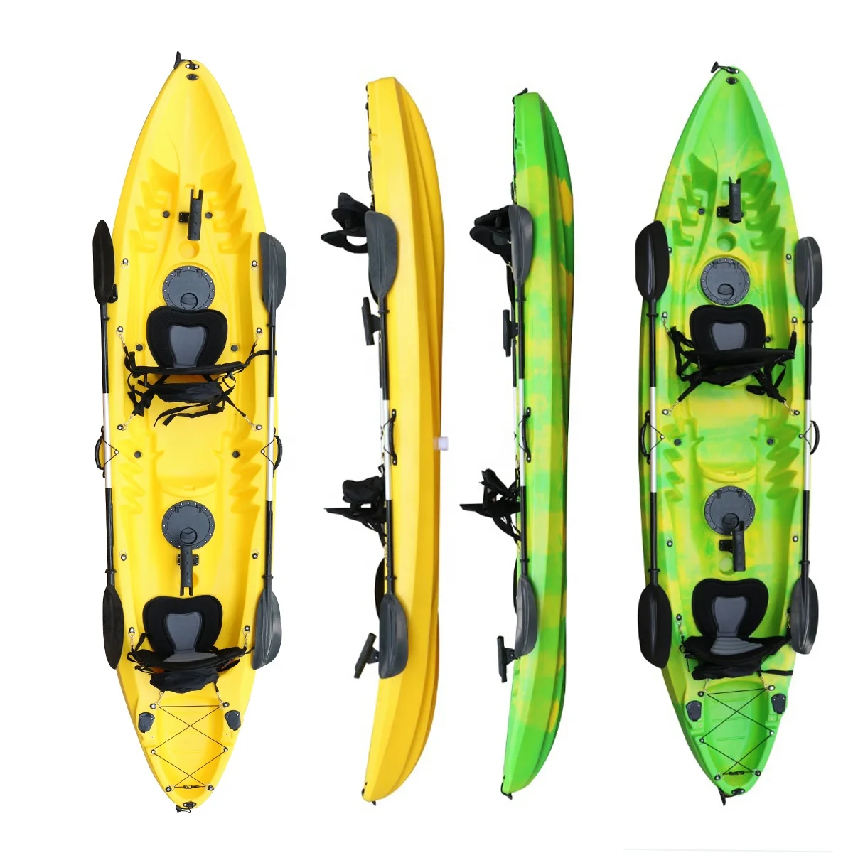 Vicking LLDPE material 12ft  2+1 seater tandem kayak/canoe family fishing paddle kayak with deluxe seat 2 years warranty