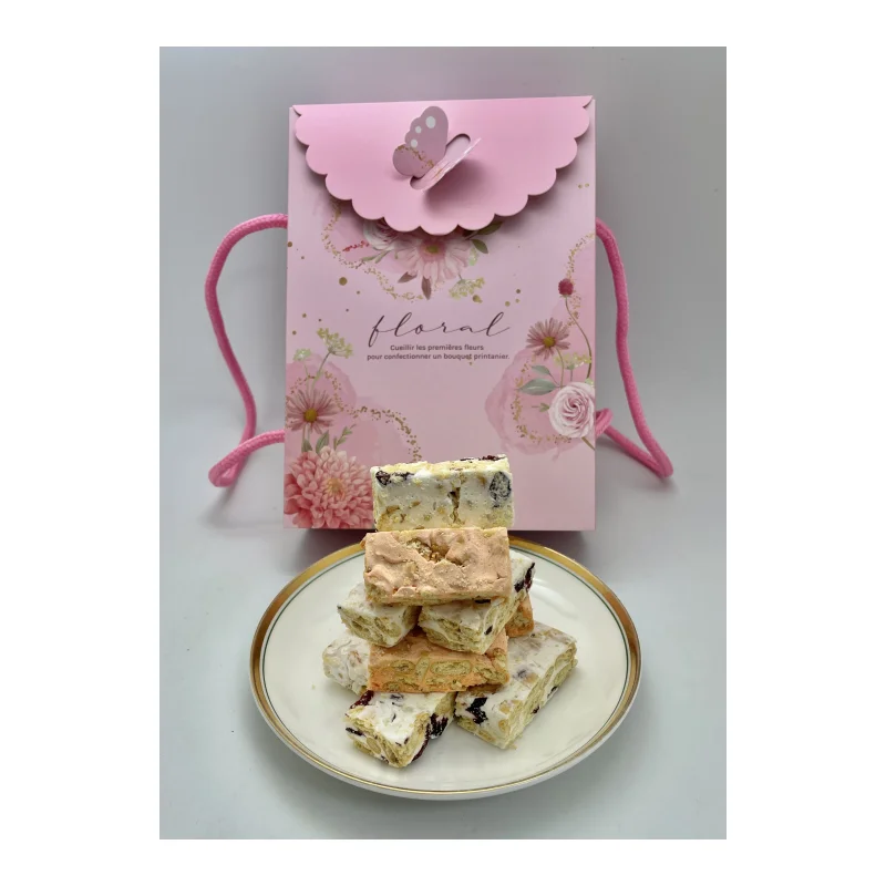 Exquisite Dessert Gift Box Snow Flake Nougat Candy Baked Snack Snow Flake Nougat For Sale