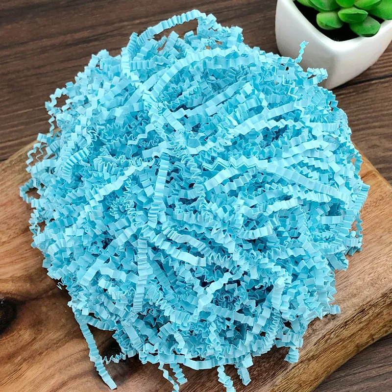 Green Crumpled Crinkle Cut Paper Filler Wholesale Eco Packing Gift Wrapping Paper Shipping Bulk Shredded Paper