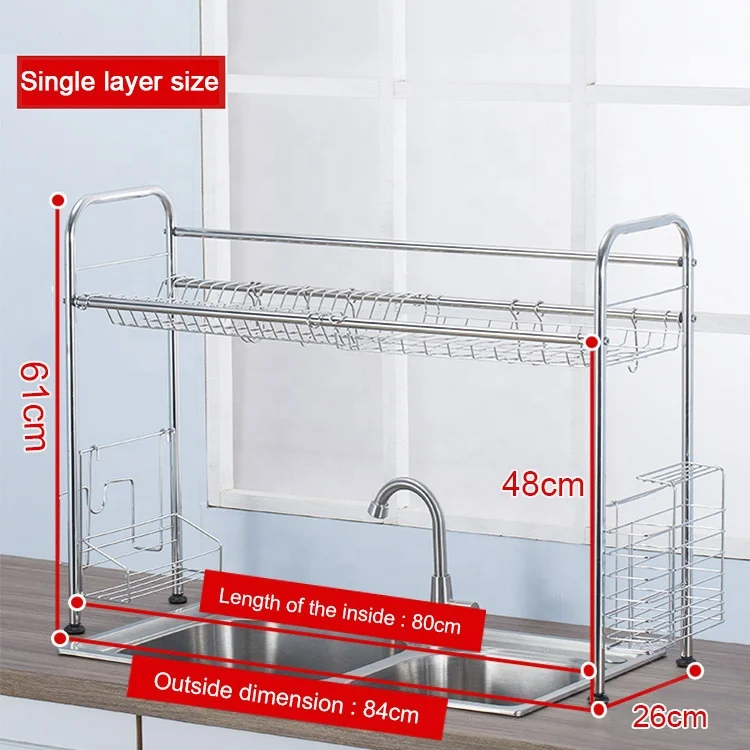 HELI Гуандун поставщик Одноместный контактный зажим из нержавеющей стали (яруса и 2 яруса Sinkin сушилка для посуды Caddy с сушилкой для посуды