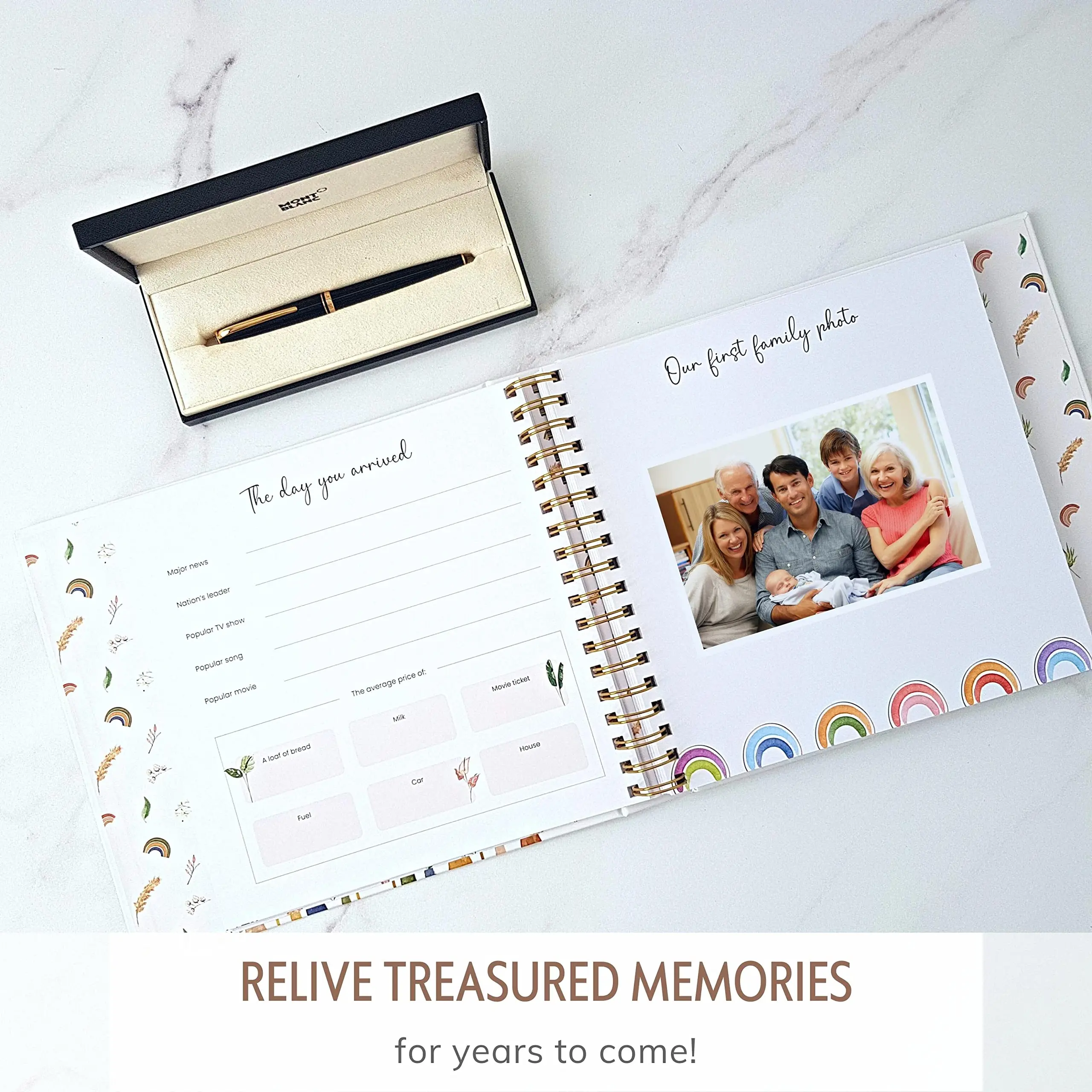 Custom Printing Hardcover First Five Year Birth Daily Gift Memory Keepsake Record Pregnancy Book Baby Journal