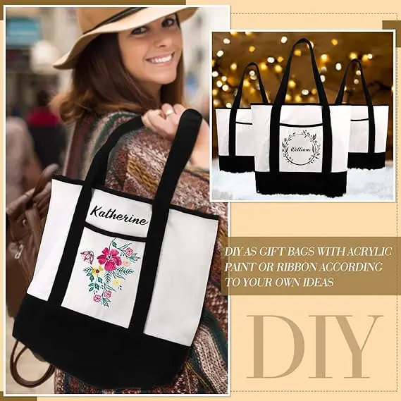 12 ounce 16 ounce 18 inch  Thick Plain Recycled  Blank Eco Friendly Handbag Canvas Beach Bag Cotton Canvas Tote Bag