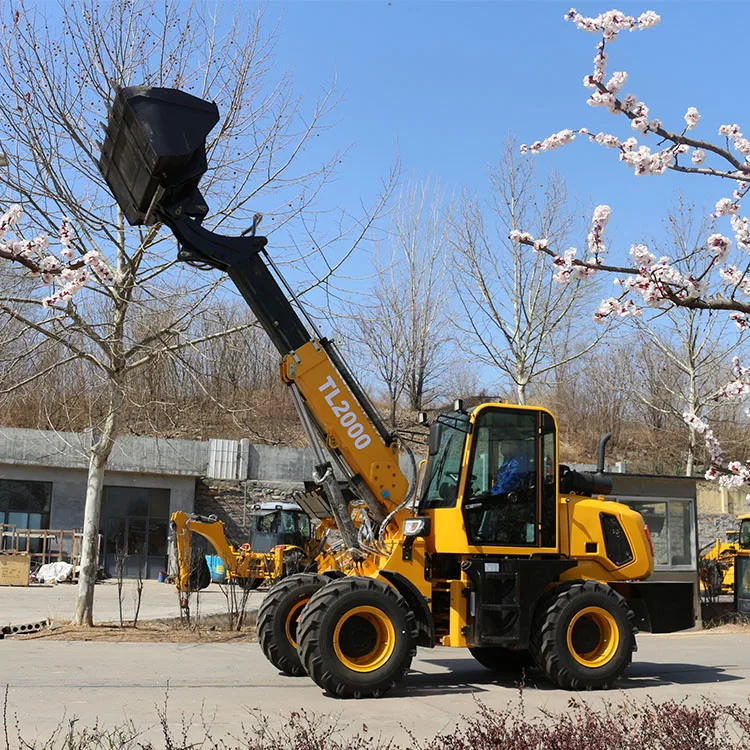 Articulaed automatic flat function Telescopic boom loader 2ton  TL2000 wheel loader Quick change option attachment for sale