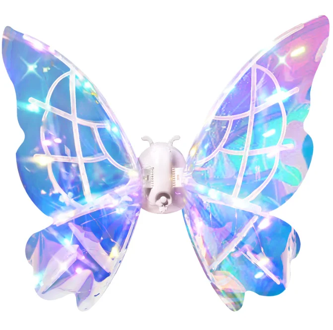 Magic Electric Led Fairy Butterfly Wings Flying Automatically Swing Wings Back Decoration Gift For Children And Adult