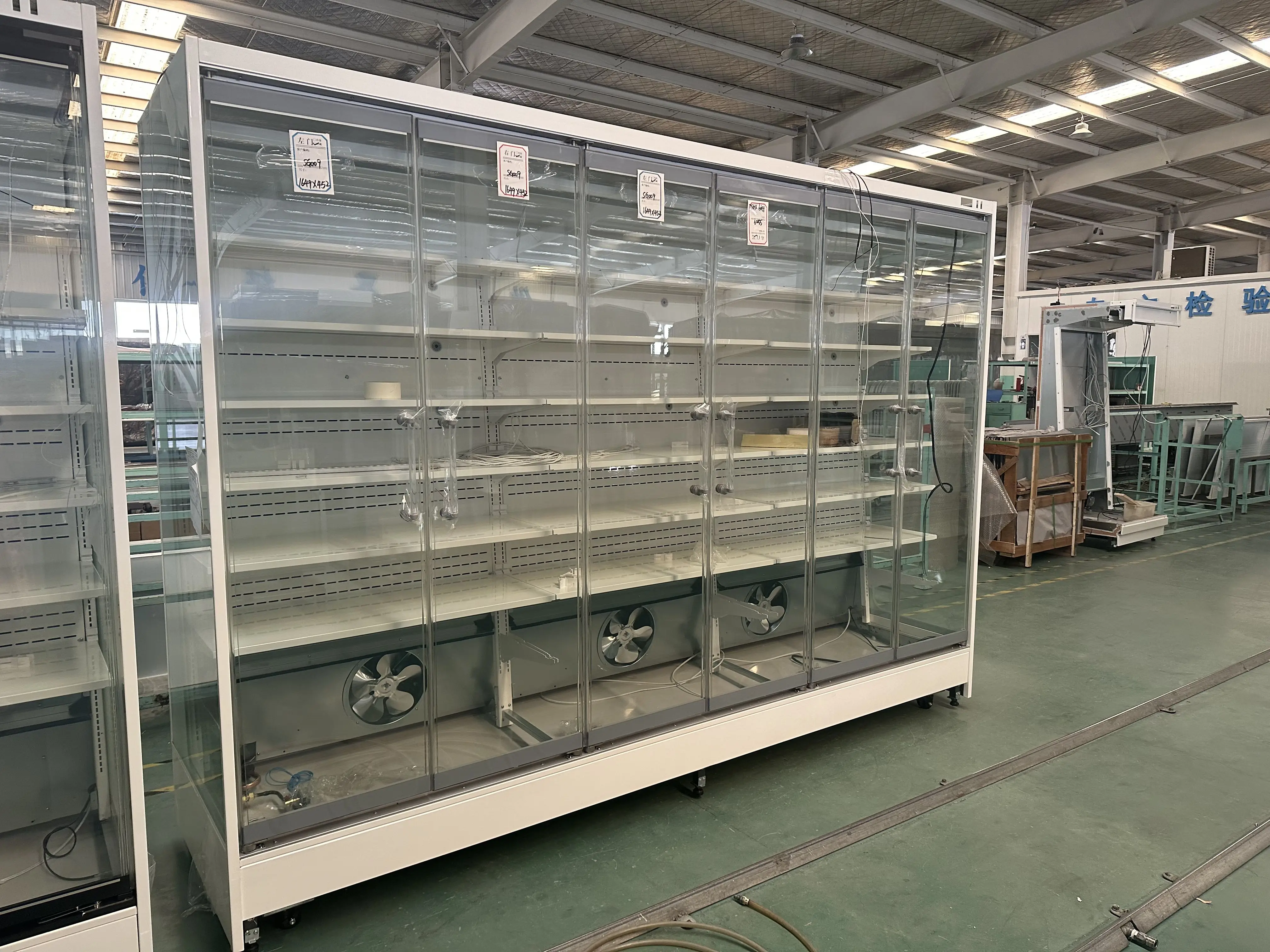 Kenkuhl remote air curtain vertail multideck display open chiller supermarket with glass door