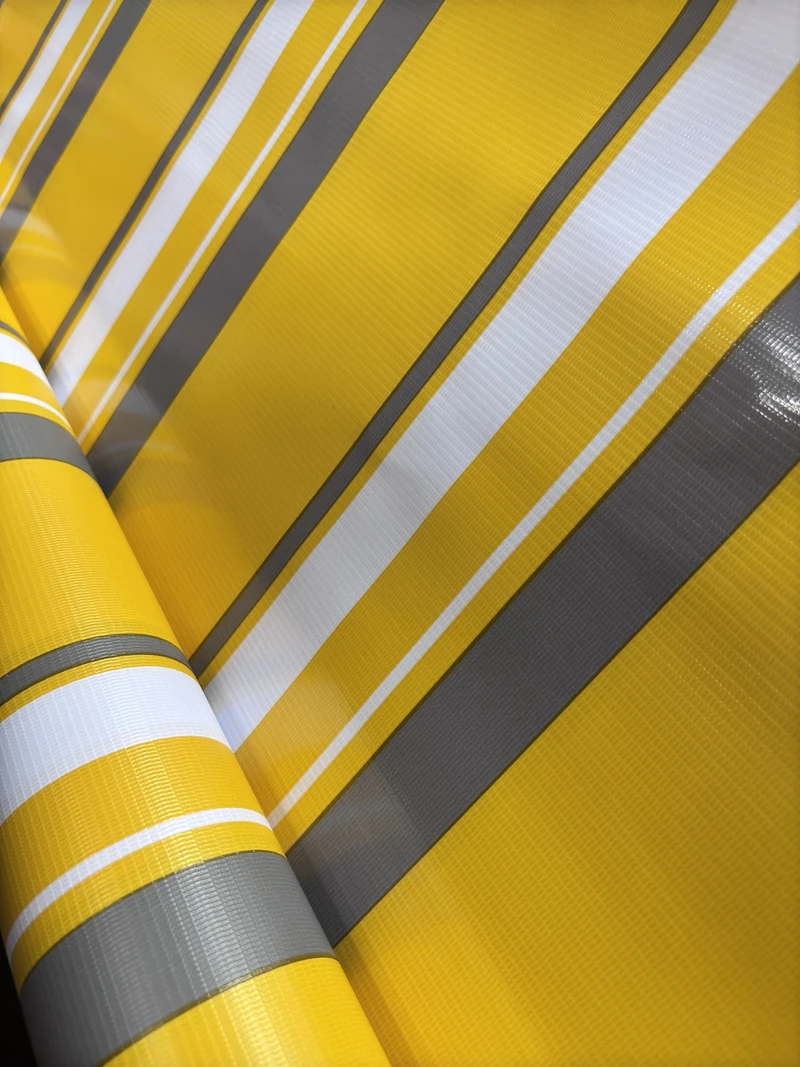 Hot Sale Waterproof customized high quality pvc stripe tarpaulin Resistant stripe pvc Tarpaulin