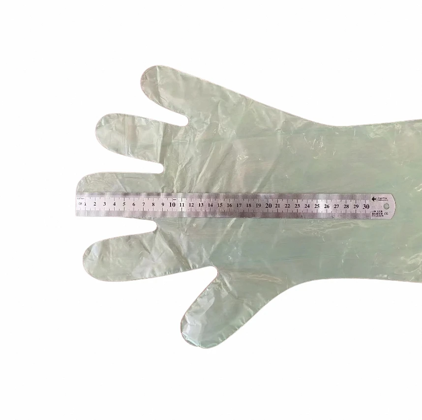 Comfortable Veterinary Obstetric Pe Gloves Folded Elbow Length Disposable Gloves