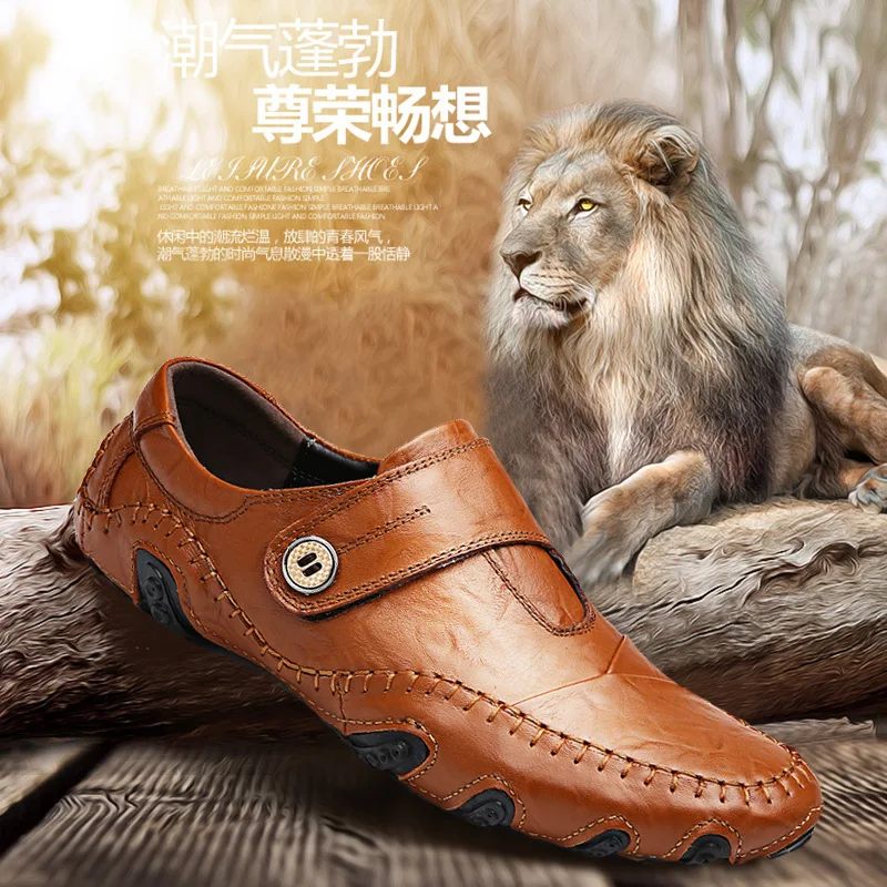 Men Shoes Leather Loafers Casual Shoes Men Flats Moccasins Soft Slip On For Men Loafers Driving Shoes Male Big size 38-48