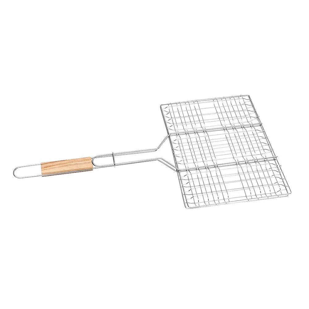 Wholesale 304 Stainless Steel Bbq Grill Basket Barbecue Grilling Basket For Fish Vegetables Steak Shrimp Chops bbq grill basket