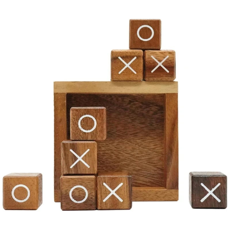 Деревянная семейная игровая комната Декор на заказ кубики Tac Toe деревянные настольные игры для детей и взрослых