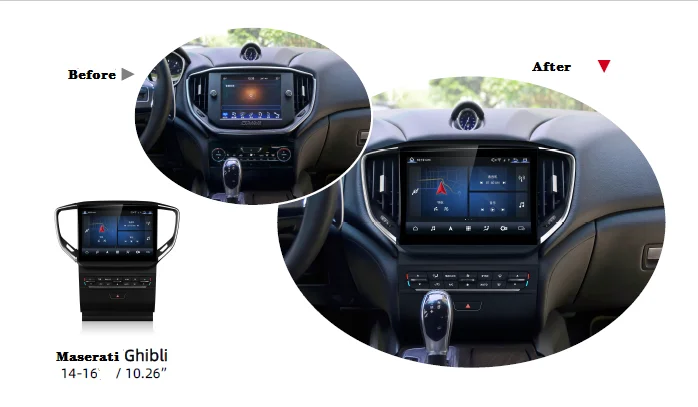 10.25 inch For Maserati GHIBLI 2014-2016 Car Multimedia Video Player GPS Navigation Radio 8 Core 4+64G With Carplay