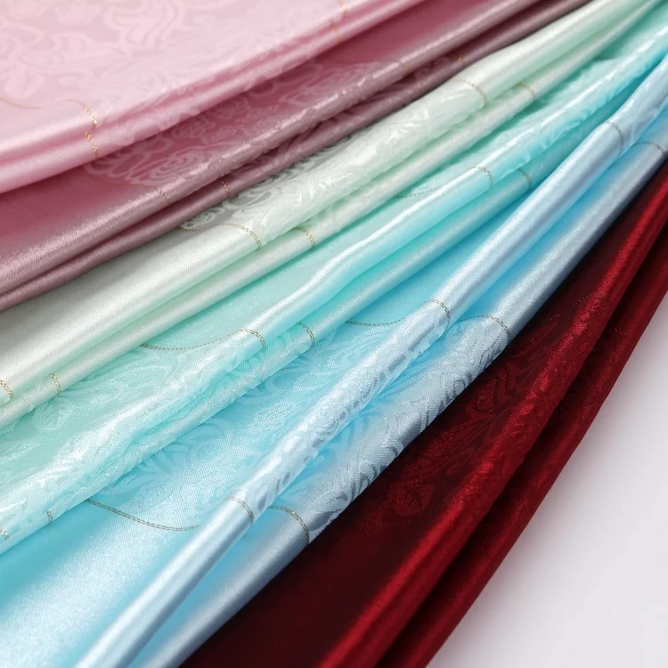 Suiting jacquard textiles brown dyed mikado stain fabric for wedding dress