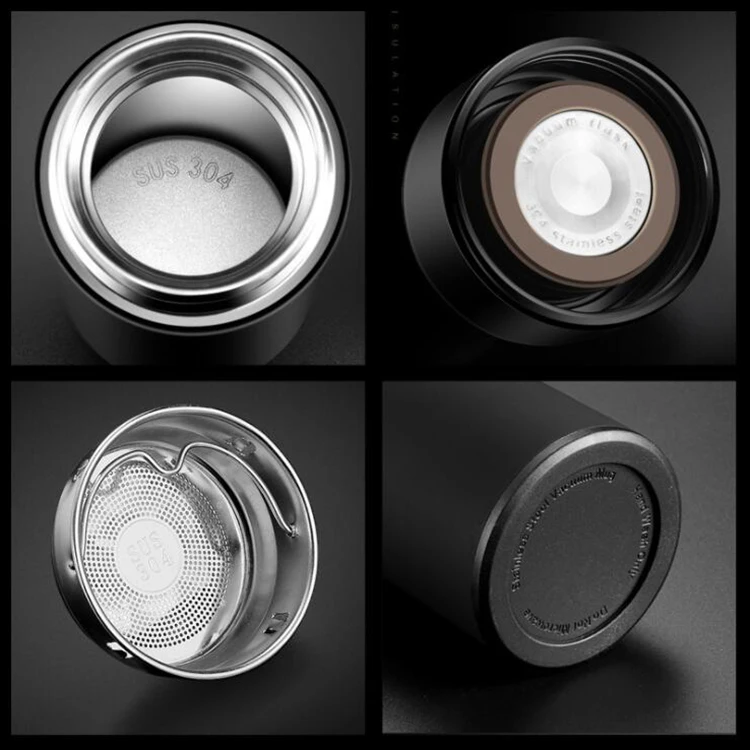 17oz office water bottle Temperature display vacuum thermos causal bottle with tea infuser