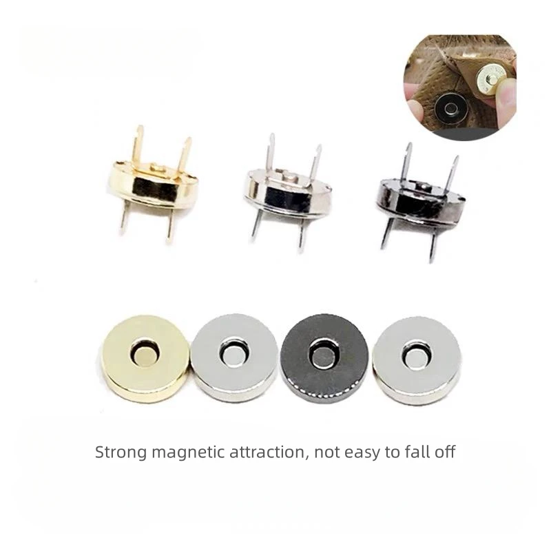 Custom Gold Silver Round Strong Metal Magnet Button Magnetic Snap Button For Bag
