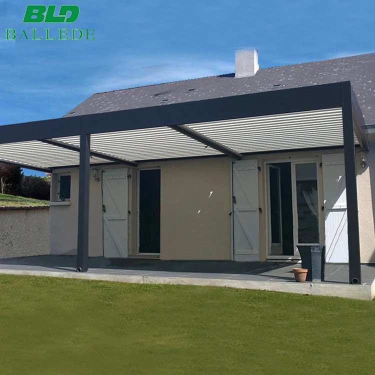 Build a pergola waterproof automatic motorized aluminio retractable outdoor electric pergola roof aluminium