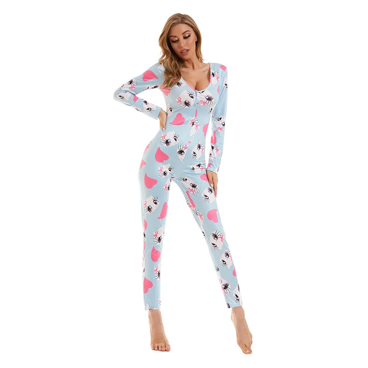 
2020 New arrival christmas pajamas long pants onesie for women 