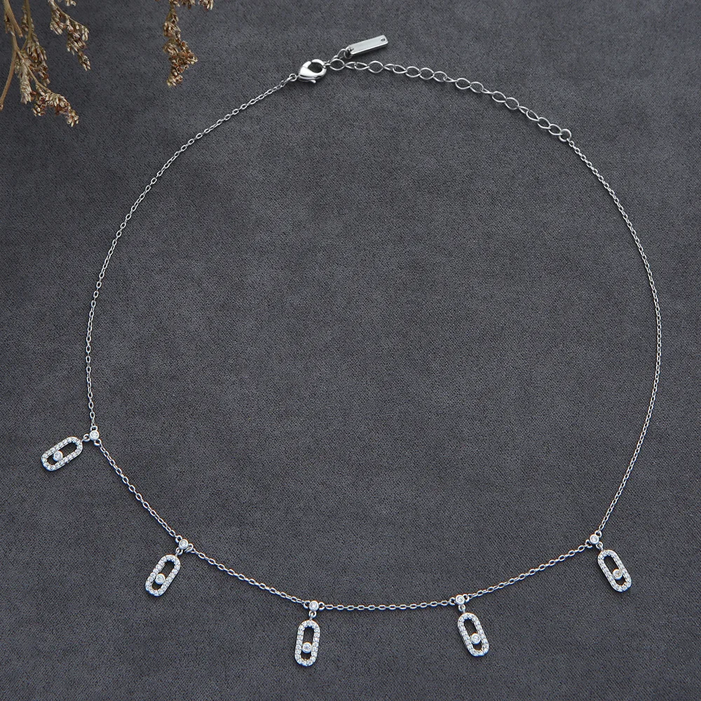RAKOL S353 2024 Wholesale New Designs Bright High Quality Zircon Necklace For Women Popular Fashion Jewelry Sets
