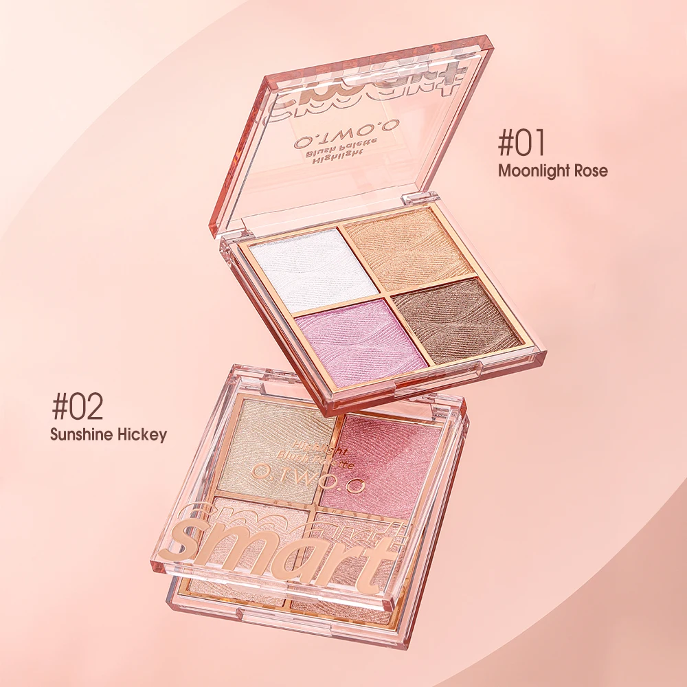 O.TWO.O Private Label Blush Peach Palette Face Mineral Makeup Blusher Powder Bronzer Cosmetics Blush Palette