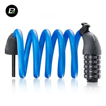 ROCKBROS 1.5m Long Safety 5 Digit Code Combination Steel Bike Bicycle Cable Chain Lock