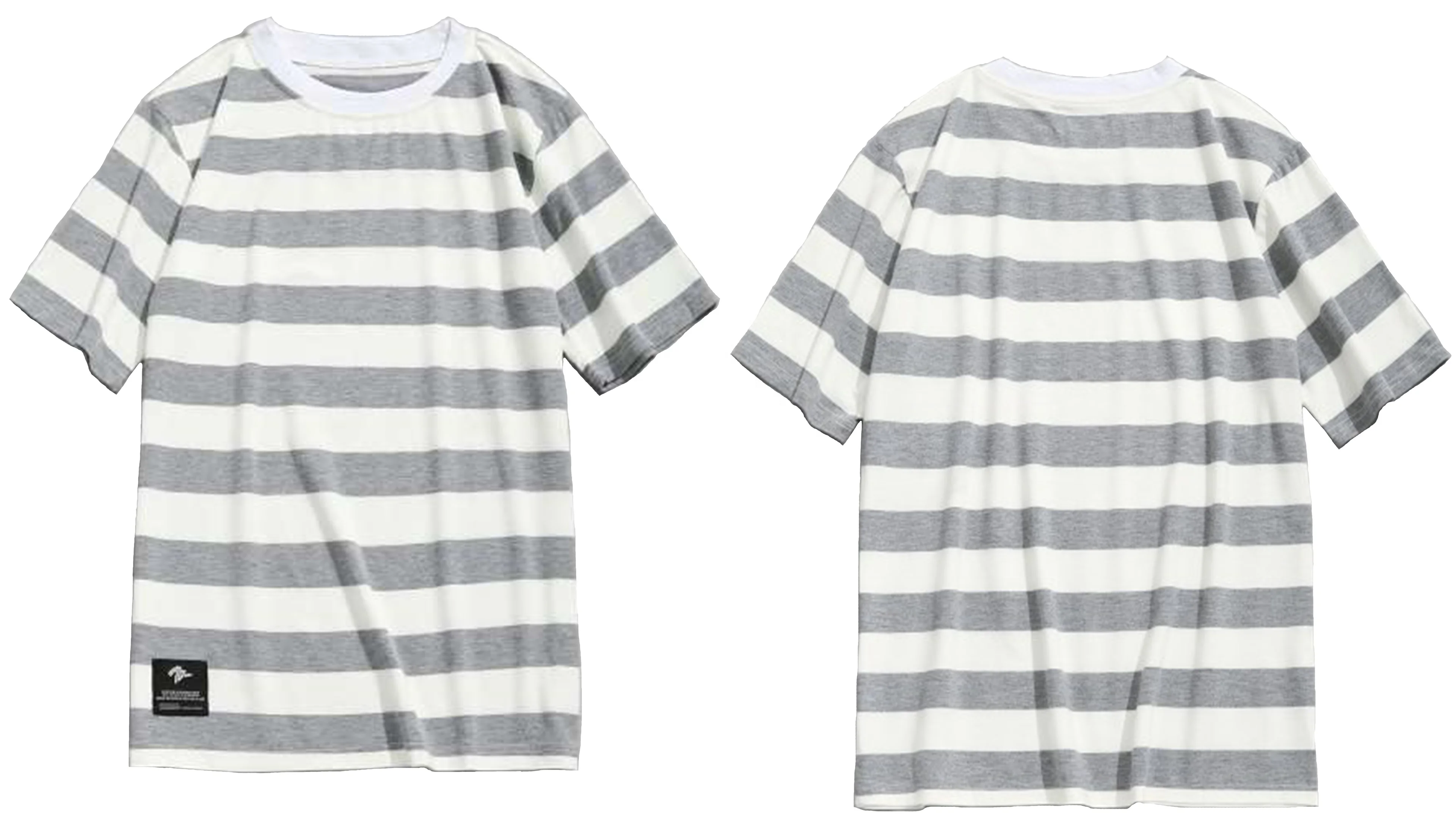 Superior quality customized grey color mens stripe t shirt crew neck short sleeve casual summer Essential mens tee shirt