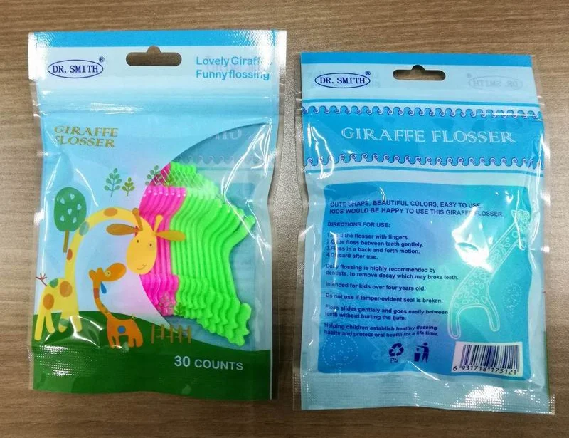 OEM Animal Shaped Dental Floss Picks for Kids Mint Flavored Vegan Toothpick for Oral Cleaning Factory Cheap PTFE Material PP