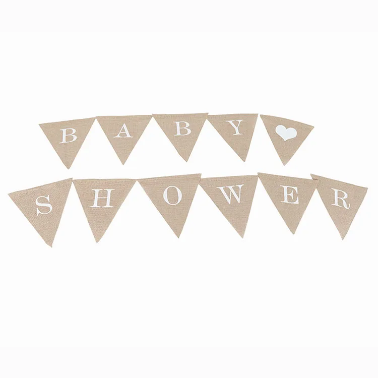 Triangle Flag DIY Burlap Pennant Flags Plain Banner for Holiday Birthday Wedding Graduation and