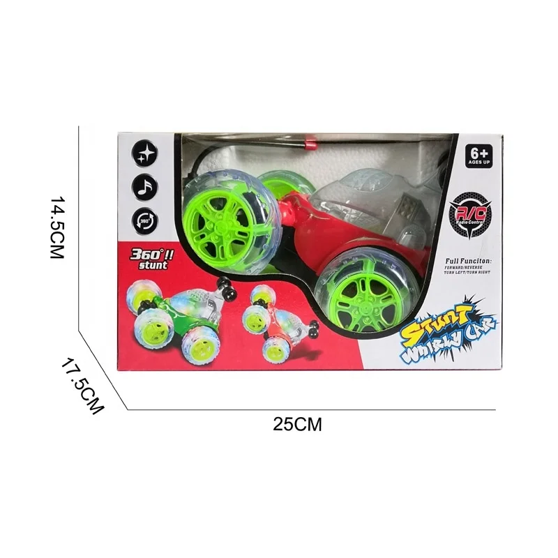 Children Toys Four Way RC 360 Degree Rolling Rotation Fast Drift Car Plastic Remote Control Stunt Car Toy
