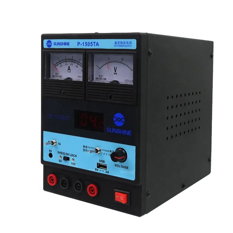 Новый Солнечный свет P-1505TA Высокая Точность DC источник питания 15V 5A USB выход
